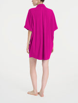 Caftano aperto con manica kimono in EcoSeta Rosa Donna - Ragno