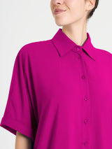 Caftano aperto con manica kimono in EcoSeta Rosa Donna - Ragno