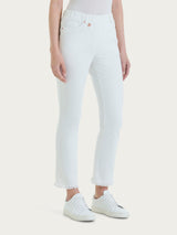 Jeans sfrangiato dritto con tasche in Light denim Bianchi Donna - Ragno