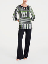 Maglietta con manica 3/4 e geometric pattern in Viscosa Summer Verdi Donna - Ragno