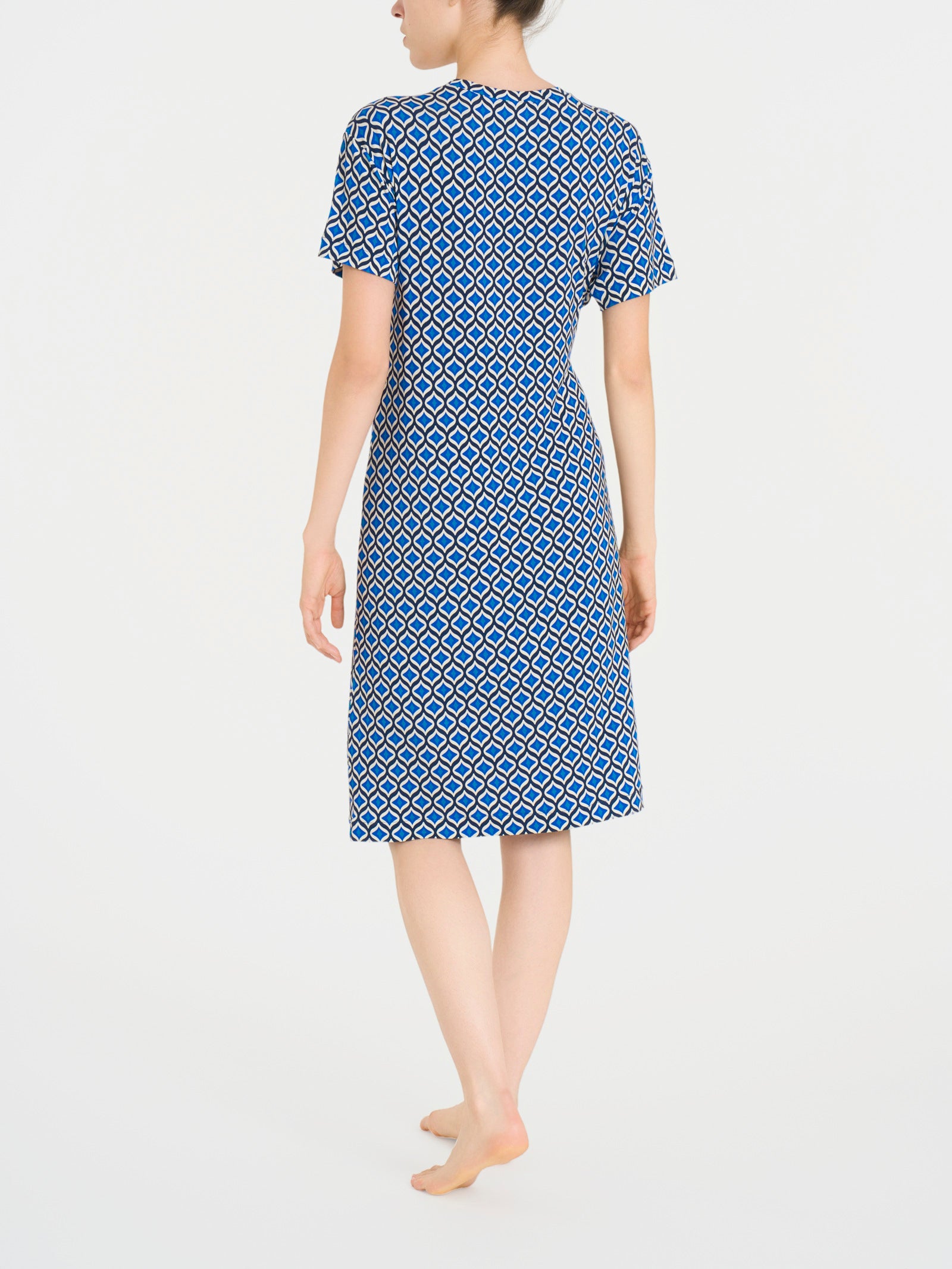Abito in fantasia con nodo in Viscosa Summer  Blu Donna - Ragno