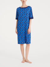 Abito con fantasia geometrica in Viscosa Summer Blu Donna - Ragno