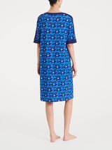 Abito con fantasia geometrica in Viscosa Summer Blu Donna - Ragno