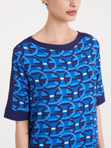 Abito con fantasia geometrica in Viscosa Summer Blu Donna - Ragno