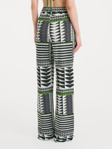 Pantalone ampio con geometric pattern in Ecoseta Verdi Donna - Ragno