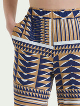 Pantalone ampio con geometric pattern in Ecoseta Marroni Donna - Ragno