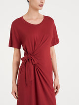 Abito tinta unita con nodo in Viscosa Summer Rossi Donna - Ragno