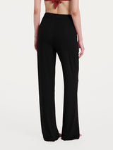 Pantalone ampio tinta unita in Ecoseta Neri Donna - Ragno