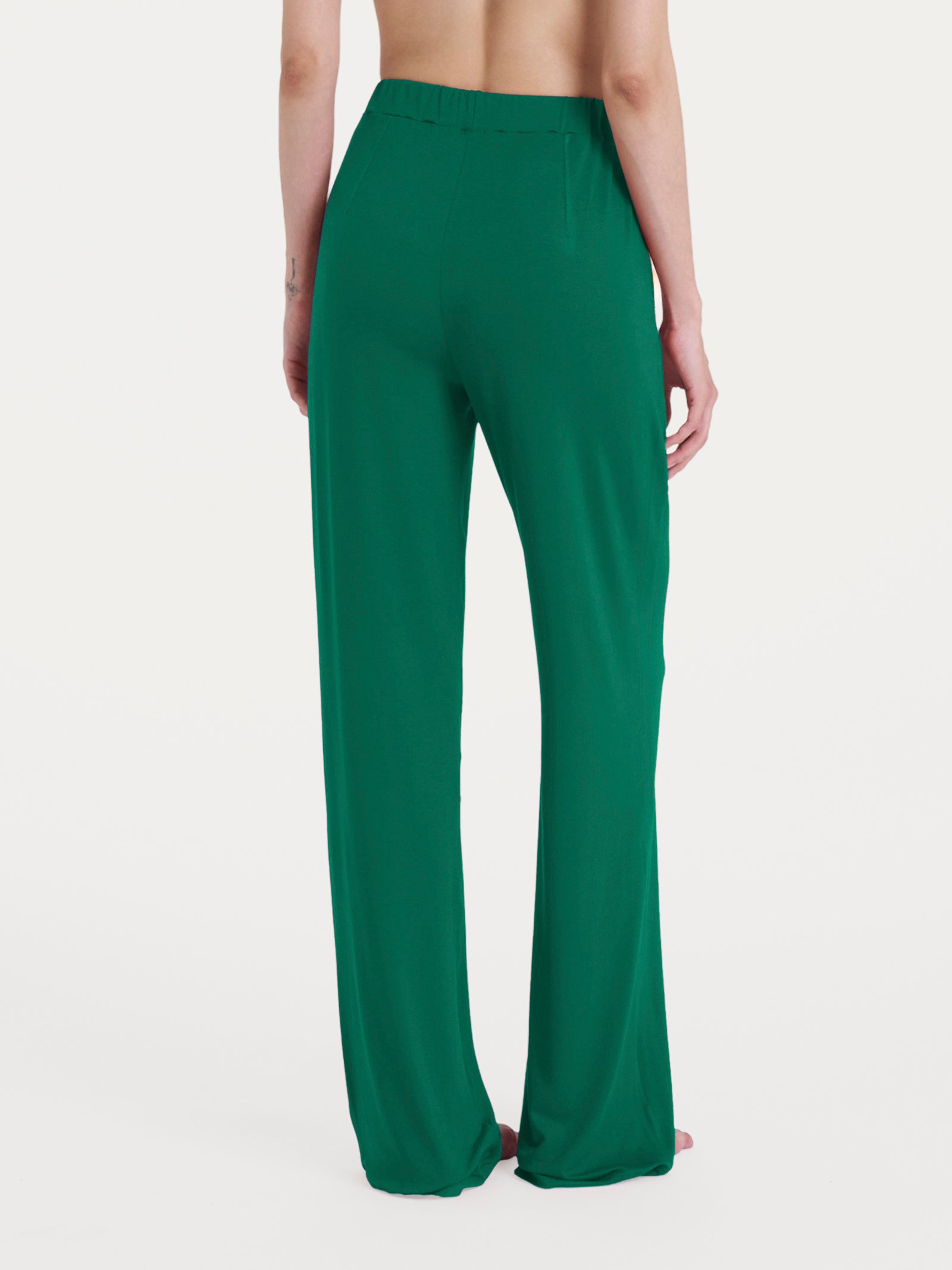 Pantalone ampio tinta unita in Ecoseta Blu Donna - Ragno