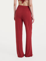 Pantalone ampio tinta unita in Viscosa Summer Rossi Donna - Ragno