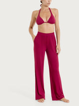Pantalone ampio tinta unita in Viscosa Summer Rossi Donna - Ragno
