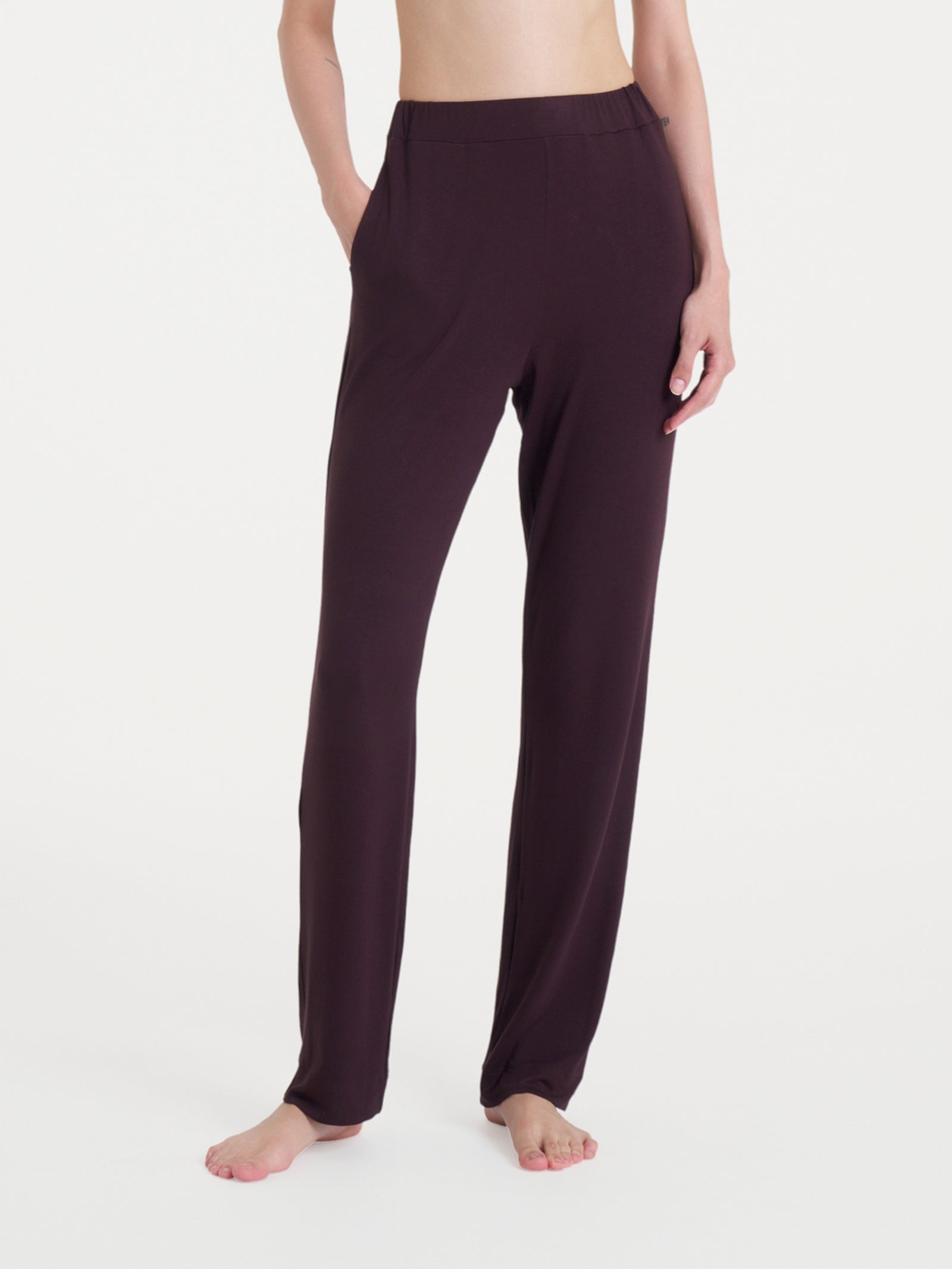 Pantalone dritto con tasche in Viscosa Summer Marroni Donna - Ragno