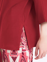 Maglietta tinta unita con manica 3/4 in Viscosa Summer Rossi Donna - Ragno