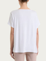 Women's Bianco Viscosa Summer crew-neck t-shirt - Ragno