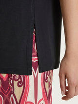 Maglietta girocollo tinta unita in Viscosa Summer Neri Donna - Ragno