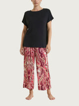 Maglietta girocollo tinta unita in Viscosa Summer Neri Donna - Ragno