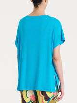 Maglietta girocollo tinta unita in Viscosa Summer Azzurri Donna - Ragno