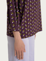 Maglietta con manica ampia 3/4 in jersey di viscosa Crêpe Viola Donna - Ragno