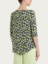 Maglietta a barchetta con tulips pattern in jersey di viscosa Crêpe  Donna - Ragno