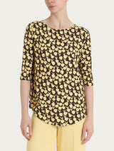 Maglietta a barchetta con tulips pattern in jersey di viscosa Crêpe  Donna - Ragno