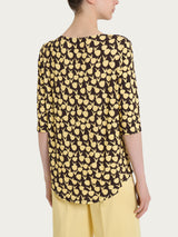 Maglietta a barchetta con tulips pattern in jersey di viscosa Crêpe  Donna - Ragno