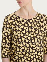 Maglietta a barchetta con tulips pattern in jersey di viscosa Crêpe  Donna - Ragno