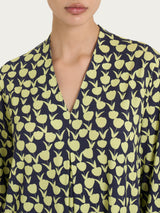 Maglietta con piega frontale e tulips pattern in jersey di viscosa Crêpe  Donna - Ragno