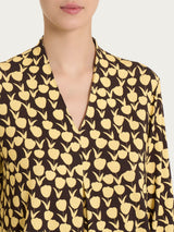 Maglietta con piega frontale e tulips pattern in jersey di viscosa Crêpe  Donna - Ragno