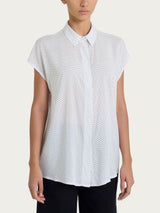 Camicia con dots e manica corta a kimono in Ecoseta Bianchi Donna - Ragno