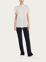 Camicia con dots e manica corta a kimono in Ecoseta Bianchi Donna - Ragno