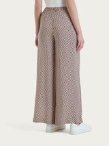 Pantalone a palazzo con tasche e micro pattern in Ecoseta  Neri Donna - Ragno