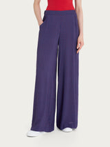 Pantalone a palazzo con tasche e micro pattern in Ecoseta  Rossi Donna - Ragno