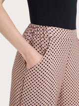 Pantalone ampio con tasche e micro pattern in Ecoseta  Neri Donna - Ragno