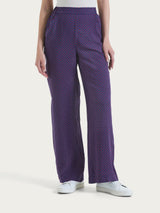 Pantalone ampio con tasche e micro pattern in Ecoseta  Rossi Donna - Ragno