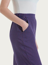Pantalone ampio con tasche e micro pattern in Ecoseta  Rossi Donna - Ragno