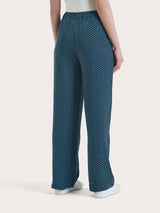 Pantalone ampio con tasche e micro pattern in Ecoseta Azzurri Donna - Ragno