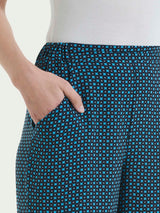 Pantalone ampio con tasche e micro pattern in Ecoseta Azzurri Donna - Ragno