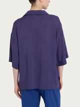 Blusa con colletto e micro pattern in Ecoseta Rossi Donna - Ragno