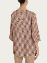 Blusa con scollo a V e micro pattern in Ecoseta Neri Donna - Ragno