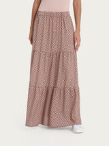 Gonna lunga con micro pattern in Ecoseta Neri Donna - Ragno