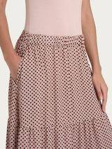 Gonna lunga con micro pattern in Ecoseta Neri Donna - Ragno