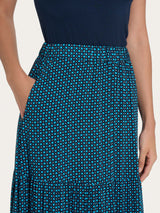Gonna lunga con micro pattern in Ecoseta Azzurri Donna - Ragno