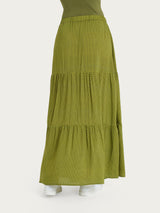 Gonna lunga e hexagon pattern in Ecoseta Verdi Donna - Ragno