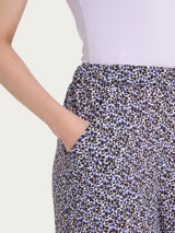 Pantalone a palazzo con tasche e geometic pattern in Ecoseta Rosa Donna - Ragno