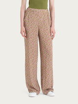 Pantalone ampio con tasche con geometric pattern in Ecoseta Viola Donna - Ragno