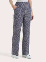 Pantalone ampio con tasche con geometric pattern in Ecoseta  Rosa Donna - Ragno