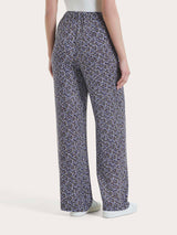 Pantalone ampio con tasche con geometric pattern in Ecoseta  Rosa Donna - Ragno