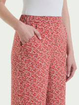 Pantalone ampio con tasche con geometric pattern in Ecoseta  Rosa Donna - Ragno