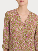 Blusa con geometric pattern e manica 3/4 in Ecoseta Viola Donna - Ragno