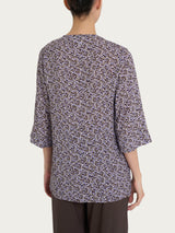 Blusa con geometric pattern e manica 3/4 in Ecoseta Rosa Donna - Ragno